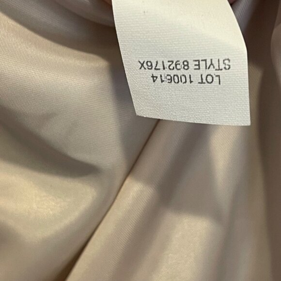 Albert Nipon XL Beige Wool Blend Coat Mink Faux Fur Trim & Pockets - Picture 5 of 7